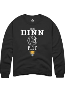 Kiana Dinn  Rally Pitt Panthers Mens Black NIL Sport Icon Long Sleeve Crew Sweatshirt