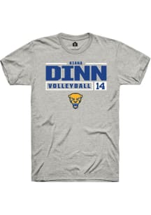 Kiana Dinn  Pitt Panthers Ash Rally NIL Stacked Box Short Sleeve T Shirt