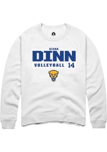 Kiana Dinn  Rally Pitt Panthers Mens White NIL Stacked Box Long Sleeve Crew Sweatshirt
