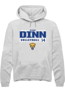 Kiana Dinn  Rally Pitt Panthers Mens White NIL Stacked Box Long Sleeve Hoodie