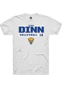 Kiana Dinn  Pitt Panthers White Rally NIL Stacked Box Short Sleeve T Shirt