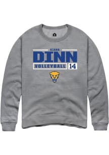 Kiana Dinn  Rally Pitt Panthers Mens Graphite NIL Stacked Box Long Sleeve Crew Sweatshirt