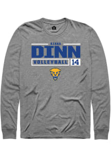 Kiana Dinn  Pitt Panthers Graphite Rally NIL Stacked Box Long Sleeve T Shirt