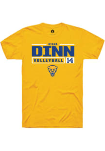 Kiana Dinn  Pitt Panthers Gold Rally NIL Stacked Box Short Sleeve T Shirt