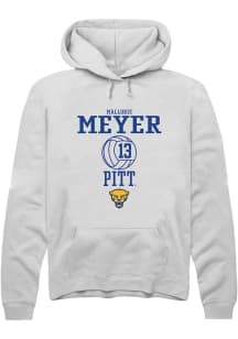 Mallorie Meyer  Rally Pitt Panthers Mens White NIL Sport Icon Long Sleeve Hoodie