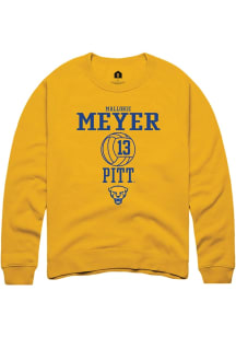 Mallorie Meyer  Rally Pitt Panthers Mens Gold NIL Sport Icon Long Sleeve Crew Sweatshirt