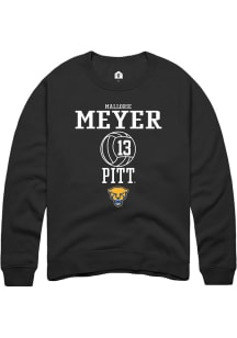 Mallorie Meyer  Rally Pitt Panthers Mens Black NIL Sport Icon Long Sleeve Crew Sweatshirt
