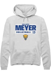 Mallorie Meyer  Rally Pitt Panthers Mens White NIL Stacked Box Long Sleeve Hoodie