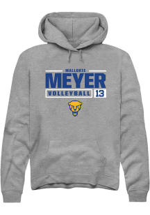 Mallorie Meyer  Rally Pitt Panthers Mens Graphite NIL Stacked Box Long Sleeve Hoodie
