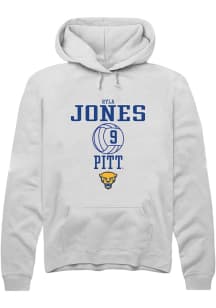Ryla Jones  Rally Pitt Panthers Mens White NIL Sport Icon Long Sleeve Hoodie