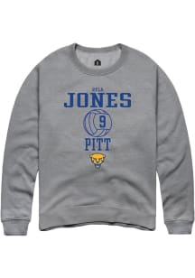 Ryla Jones  Rally Pitt Panthers Mens Graphite NIL Sport Icon Long Sleeve Crew Sweatshirt