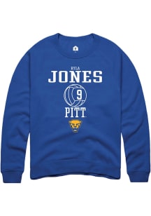 Ryla Jones  Rally Pitt Panthers Mens Blue NIL Sport Icon Long Sleeve Crew Sweatshirt