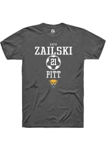 Katie Zailski  Pitt Panthers Dark Grey Rally NIL Sport Icon Short Sleeve T Shirt