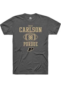 Drake Carlson  Purdue Boilermakers Dark Grey Rally NIL Sport Icon Short Sleeve T Shirt