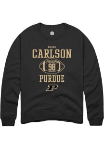 Drake Carlson  Rally Purdue Boilermakers Mens Black NIL Sport Icon Long Sleeve Crew Sweatshirt