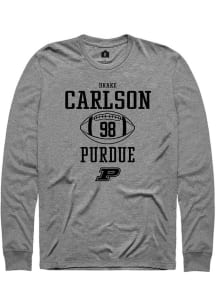 Drake Carlson  Purdue Boilermakers Graphite Rally NIL Sport Icon Long Sleeve T Shirt
