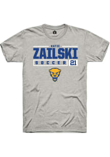 Katie Zailski  Pitt Panthers Ash Rally NIL Stacked Box Short Sleeve T Shirt