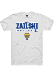 Katie Zailski  Pitt Panthers White Rally NIL Stacked Box Short Sleeve T Shirt