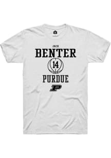 Jack Benter  Purdue Boilermakers White Rally NIL Sport Icon Short Sleeve T Shirt