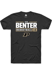 Jack Benter  Purdue Boilermakers Black Rally NIL Stacked Box Short Sleeve T Shirt