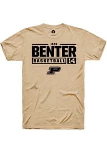 Jack Benter  Purdue Boilermakers Gold Rally NIL Stacked Box Short Sleeve T Shirt