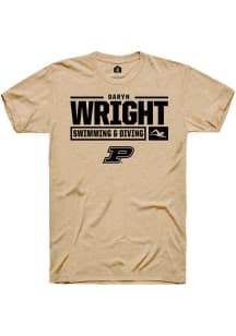 Daryn Wright  Purdue Boilermakers Gold Rally NIL Stacked Box Short Sleeve T Shirt