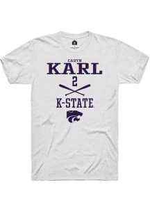Cadyn Karl  K-State Wildcats White Rally NIL Sport Icon Short Sleeve T Shirt