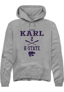 Cadyn Karl  Rally K-State Wildcats Mens Graphite NIL Sport Icon Long Sleeve Crew Sweatshirt