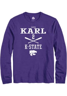 Cadyn Karl  K-State Wildcats Purple Rally NIL Sport Icon Long Sleeve T Shirt