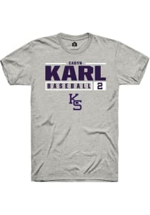 Cadyn Karl  K-State Wildcats Ash Rally NIL Stacked Box Short Sleeve T Shirt