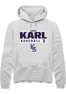 Cadyn Karl  Rally K-State Wildcats Mens White NIL Stacked Box Long Sleeve Hoodie