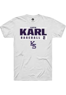 Cadyn Karl  K-State Wildcats White Rally NIL Stacked Box Short Sleeve T Shirt