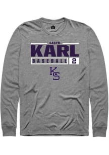 Cadyn Karl  K-State Wildcats Graphite Rally NIL Stacked Box Long Sleeve T Shirt