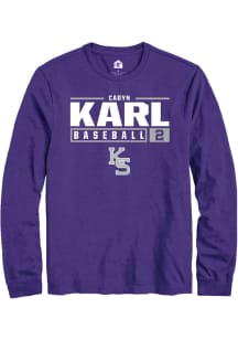 Cadyn Karl  K-State Wildcats Purple Rally NIL Stacked Box Long Sleeve T Shirt