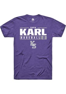 Cadyn Karl  K-State Wildcats Purple Rally NIL Stacked Box Short Sleeve T Shirt
