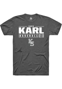 Cadyn Karl  K-State Wildcats Dark Grey Rally NIL Stacked Box Short Sleeve T Shirt