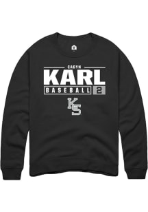 Cadyn Karl  Rally K-State Wildcats Mens Black NIL Stacked Box Long Sleeve Crew Sweatshirt