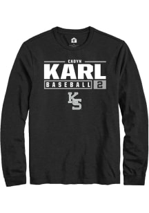 Cadyn Karl  K-State Wildcats Black Rally NIL Stacked Box Long Sleeve T Shirt
