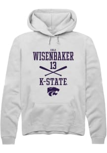 Cole Wisenbaker  Rally K-State Wildcats Mens White NIL Sport Icon Long Sleeve Hoodie