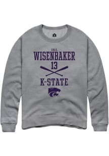 Cole Wisenbaker  Rally K-State Wildcats Mens Graphite NIL Sport Icon Long Sleeve Crew Sweatshirt