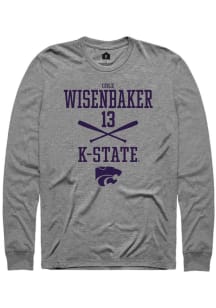 Cole Wisenbaker  K-State Wildcats Graphite Rally NIL Sport Icon Long Sleeve T Shirt