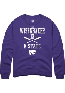 Cole Wisenbaker  Rally K-State Wildcats Mens Purple NIL Sport Icon Long Sleeve Crew Sweatshirt