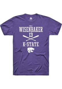 Cole Wisenbaker  K-State Wildcats Purple Rally NIL Sport Icon Short Sleeve T Shirt