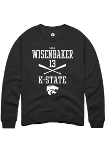 Cole Wisenbaker  Rally K-State Wildcats Mens Black NIL Sport Icon Long Sleeve Crew Sweatshirt