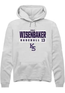 Cole Wisenbaker  Rally K-State Wildcats Mens White NIL Stacked Box Long Sleeve Hoodie