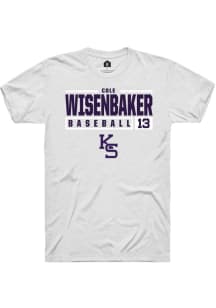 Cole Wisenbaker  K-State Wildcats White Rally NIL Stacked Box Short Sleeve T Shirt