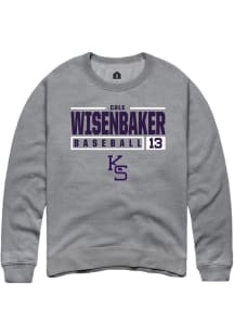 Cole Wisenbaker  Rally K-State Wildcats Mens Graphite NIL Stacked Box Long Sleeve Crew Sweatshirt