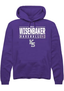 Cole Wisenbaker  Rally K-State Wildcats Mens Purple NIL Stacked Box Long Sleeve Hoodie