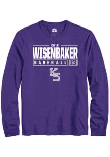 Cole Wisenbaker  K-State Wildcats Purple Rally NIL Stacked Box Long Sleeve T Shirt