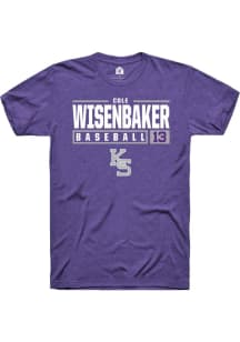 Cole Wisenbaker  K-State Wildcats Purple Rally NIL Stacked Box Short Sleeve T Shirt